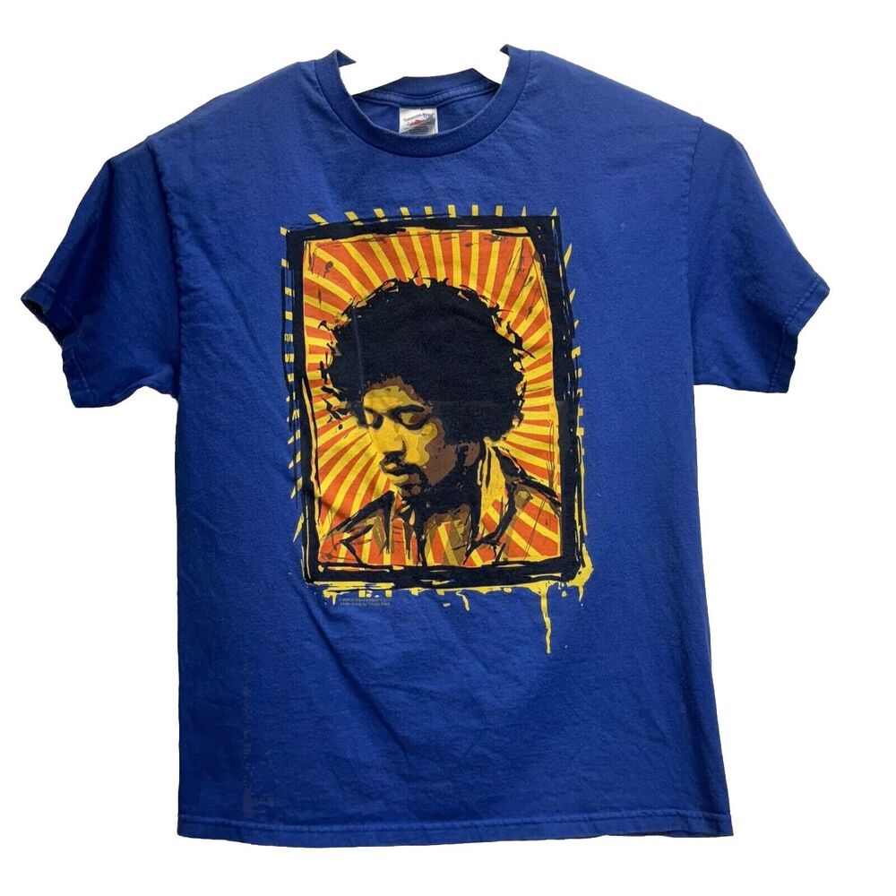 Jimi Hendrix The Masters T Shirt 2005 Authentic Hendrix LLC Photo Blue Sz L